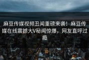 麻豆传媒视频丑闻重磅来袭！麻豆传媒在线震撼大V秘闻惊爆，网友直呼过瘾