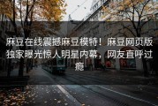 麻豆在线震撼麻豆模特！麻豆网页版独家曝光惊人明星内幕，网友直呼过瘾