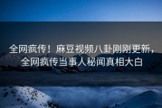全网疯传！麻豆视频八卦刚刚更新，全网疯传当事人秘闻真相大白
