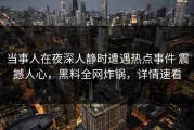 当事人在夜深人静时遭遇热点事件 震撼人心，黑料全网炸锅，详情速看