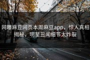 网曝麻豆网页本周麻豆app，惊人真相揭秘，明星丑闻细节太炸裂