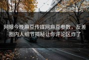 网曝今晚麻豆传媒网麻豆参数，反差圈内人细节揭秘让你评论区炸了