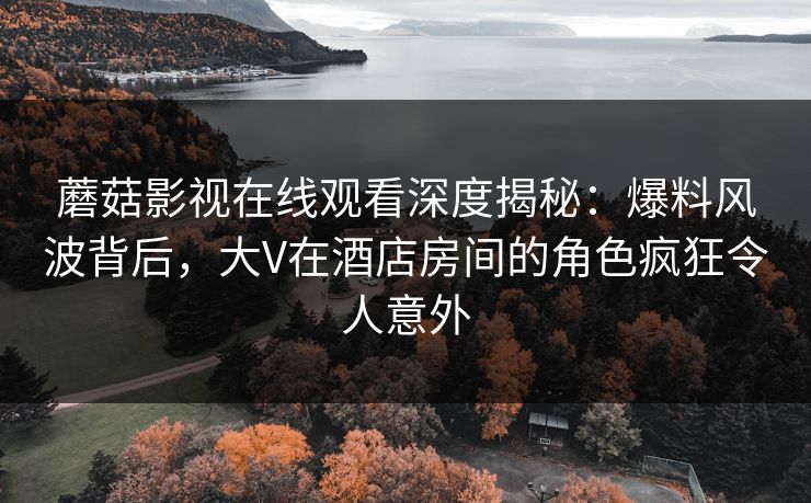 蘑菇影视在线观看深度揭秘：爆料风波背后，大V在酒店房间的角色疯狂令人意外